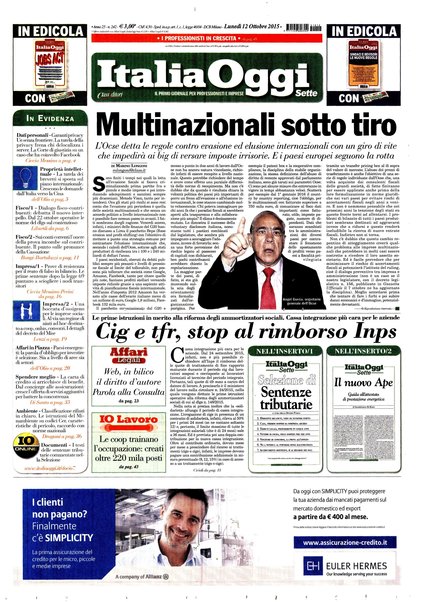 Italia oggi : quotidiano di economia finanza e politica